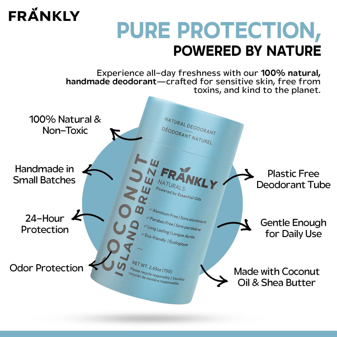 Natural Deodorant – Coconut Island Breeze (Vanilla & Coconut)